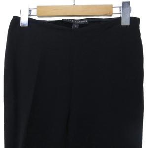 ラルフローレン RALPH LAUREN パンツ スラックス イージーパンツ センタープレス ウール 黒 ブラック 2 約S 0929 レディース