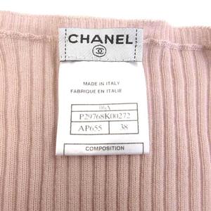 【中古】シャネル CHANEL カシミヤシルク リブニット セーター 長袖 Vネック ココマークボタン ピンク 38 約M シャネル CHANEL カシミヤシルク リブニット セーター 長袖 Vネック