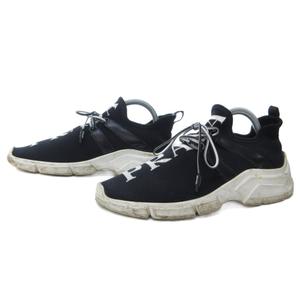 プラダ PRADA ニット ファブリック スニーカー スリッポン ローカット ロゴ 黒 ブラック 約23cm IBO81 1019 レディース