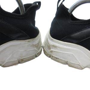 プラダ PRADA ニット ファブリック スニーカー スリッポン ローカット ロゴ 黒 ブラック 約23cm IBO81 1019 レディース