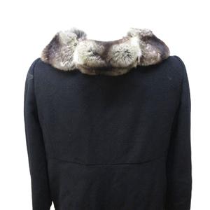 フェンディ FENDI チンチラファー ウール ワンピース ロング 毛皮 黒  