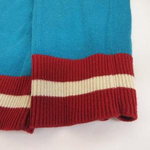 ラブレス LOVELESS ニット セーター シルク混 ロゴ刺繍 クルーネック 3 約L 青緑 系 1213 メンズ