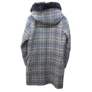 ラブレス LOVELESS 美品 ファー チェック ロングコート ダブルジップ ウール グレー Mサイズ 1220 メンズ
