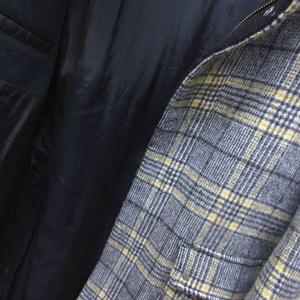 ラブレス LOVELESS 美品 ファー チェック ロングコート ダブルジップ ウール グレー Mサイズ 1220 メンズ