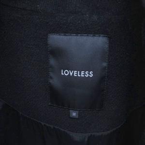 ラブレス LOVELESS 美品 ファー チェック ロングコート ダブルジップ ウール グレー Mサイズ 1220 メンズ