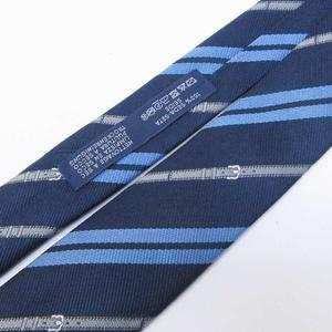 エルメス HERMES 美品 ネクタイ シルク レジメンタルストライプ ベルト柄 馬具 ビジネス 紺 ネイビー 系 IBO87 0204 メンズ