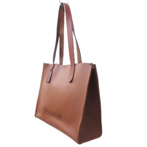 未使用品 コーチ COACH リレー トート 34 ショルダーバッグ ロゴ レザー スクエア 茶 ブラウン CH757 0405  レディース