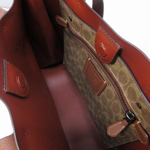 未使用品 コーチ COACH リレー トート 34 ショルダーバッグ ロゴ レザー スクエア 茶 ブラウン CH757 0405  レディース