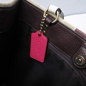 未使用品 コーチ COACH デンプシー トートバッグ ショルダー シグネチャー ロゴ 切替 レザー スクエア マルチカラー ベージュ 系 1917 0405 レディース
