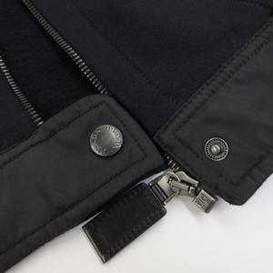 プラダ PRADA クロップドパーカー フーディー ジップアップ ナイロン切替 S 黒 紺 ブラック ネイビー 系 ☆AA★ 0412 レディース