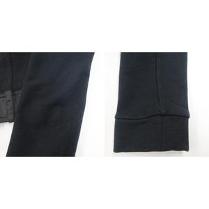 プラダ PRADA クロップドパーカー フーディー ジップアップ ナイロン切替 S 黒 紺 ブラック ネイビー 系 ☆AA★ 0412 レディース