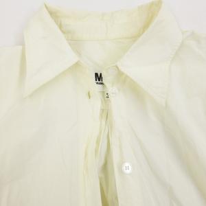 エムエムシックス メゾンマルジェラ MM6 Maison Margiela 22SS シャツ ブラウス 変形デザイン 切替 総柄 ノースリーブ 36 約S ベージュ ホワイト 系 S62DL0058 0426 レディース