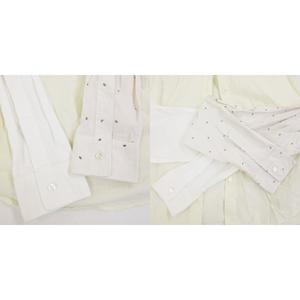 エムエムシックス メゾンマルジェラ MM6 Maison Margiela 22SS シャツ ブラウス 変形デザイン 切替 総柄 ノースリーブ 36 約S ベージュ ホワイト 系 S62DL0058 0426 レディース
