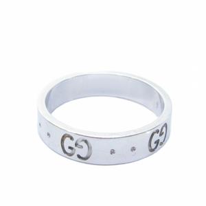 グッチ GUCCI アイコンリング 指輪 GGロゴ K18WG 9号 3.4g /HW ■WY レディース