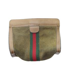 グッチ GUCCI ポーチ シェリーライン ブラウン スエード /HW ■WY 
