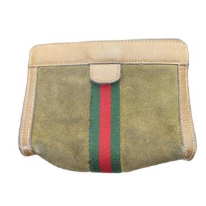 グッチ GUCCI ポーチ シェリーライン ブラウン スエード /HW ■WY 