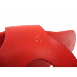 HERMES リスボア シェーヌ ダンクルモチーフ レザー レッドサンダル 36 HERMES リスボア シェーヌ ダンクルモチーフ レザー レッドサンダル 36