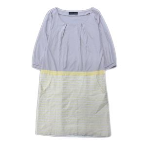 グリーンレーベルリラクシング ユナイテッドアローズ Green Label Relaxing ワンピース カットソー ボーダー ニット ストレッチ 七分袖 ベージュ 黄 レディース ５ 026 ベクトルパーク