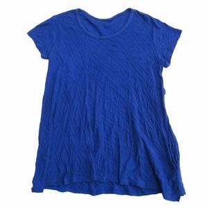 21aw ワイズ Y's ヨウジヤマモト Yohji Yamamoto ジャガード ロング Tシャツ カットソー ミニ ワンピース 変形 2 青 ブルー レディース