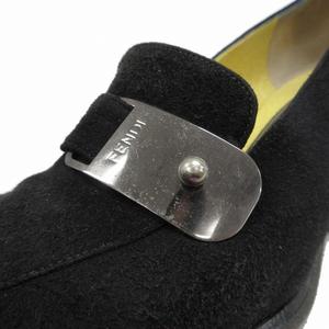 フェンディ FENDI スエード レザー ローファー パンプス チャンキー  