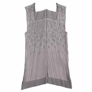 美品 06ss イッセイミヤケ フェット プリーツ加工 総柄 ノースリーブ カットソー シャツ タンクトップ 02 アーカイブ グレー系 ◆12 美品 06ss イッセイミヤケ フェット ISSEY MIYAKE FETE プリーツ