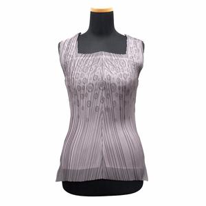 美品 06ss イッセイミヤケ フェット プリーツ加工 総柄 ノースリーブ カットソー シャツ タンクトップ 02 アーカイブ グレー系 ◆12 美品 06ss イッセイミヤケ フェット ISSEY MIYAKE FETE プリーツ