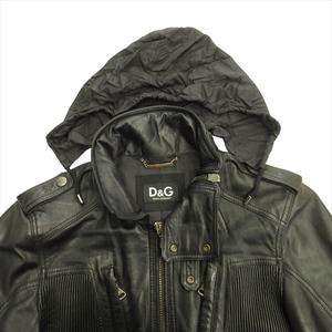 D&G ブラック シングルライダースジャケット D&G ブラック シングルライダースジャケット