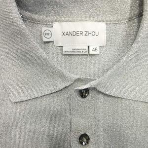 XANDER ZHOU グレー 長袖ポロシャツ
