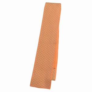 美品 エルメス HERMES リバーシブル シルク ニットタイ ネクタイ スーツ ビジネス パーティ フォーマル オレンジ メンズ ◆12 