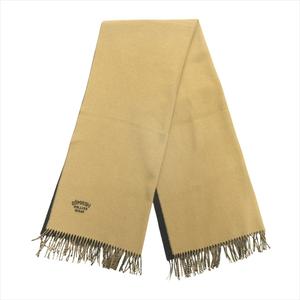 美品 24AW エルメス HERMES ダブルフェイス ストール 大判 ショール マフラー カシミヤ100% リバーシブル ロゴ 刺繍 70×175 cm 黒 ブラック ベージュ メンズ レディース 