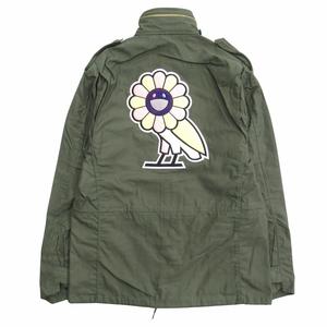 未使用品 19aw オクトーバーズベリーオウン TM/KK × OVO 村上隆 カイカイキキ M-65 ミリタリー コート ジャケット ブルゾン Octobers Very Own フラワー フクロウ コラボ XS オリーブ カーキ メンズ レディース ユニセックス 