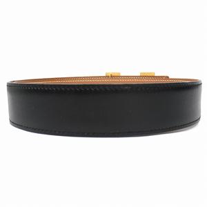 未使用品 エルメス vintage HERMES Hバックル リバーシブル ベルト ボックスカーフ トゴ レザー コンスタンス ゴールド金具 デッドストック オールド ヴィンテージ ビンテージ アーカイブ □D刻印 2000年製 サイズ75cm 黒 ブラック 茶 ブラウ メンズ ◆２ 