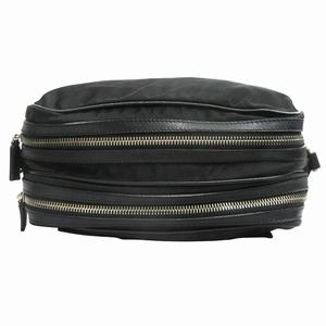 美品 プラダ PRADA ナイロン レザー ショルダー セミショルダー ハンド バッグ 鞄 トライアングルロゴ 三角ロゴプレート BR2158 黒 ブラック メンズ レディース ユニセックス 