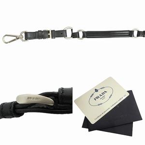 美品 プラダ PRADA ナイロン レザー ショルダー セミショルダー ハンド バッグ 鞄 トライアングルロゴ 三角ロゴプレート BR2158 黒 ブラック メンズ レディース ユニセックス 