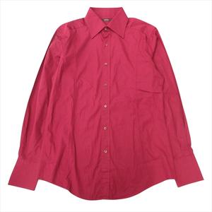 グッチ GUCCI ドゥエボットーニ ドレス シャツ カットソー 無地 フォーマル パーティ 42 ワインレッド系 メンズ◆７ 
