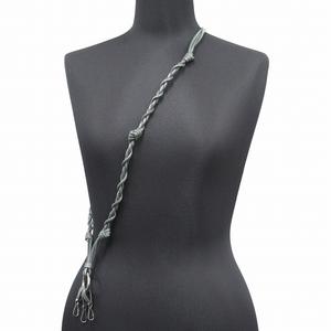 JILSANDER キーリング タングル ネックレス グレー 美品 ジルサンダー JIL SANDER レザー タングル ネック