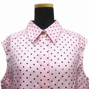 極美品 24SS シャネル CHANEL シルク ツイル ココマーク ロゴ ドット  