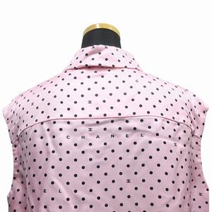 極美品 24SS シャネル CHANEL シルク ツイル ココマーク ロゴ ドット  