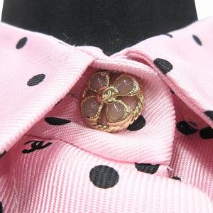 極美品 24SS シャネル CHANEL シルク ツイル ココマーク ロゴ ドット  