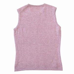 HERMES 100%カシミヤ 紫セーター 美品 エルメス HERMES カシミヤ100％ ノースリーブ メランジ