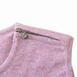 HERMES 100%カシミヤ 紫セーター 美品 エルメス HERMES カシミヤ100％ ノースリーブ メランジ