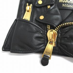 モスキーノ MOSCHINO レザー ライダース モチーフ クラッチ