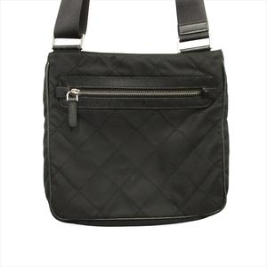 プラダ PRADA トライアングルロゴ キルティング ショルダー バッグ 鞄 ナイロン レザー 三角プレート BT0424 黒 ブラック メンズ レディース★８ 