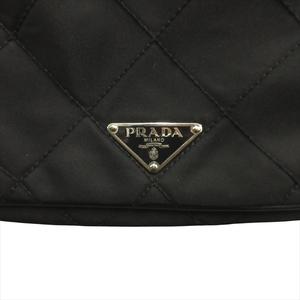 プラダ PRADA トライアングルロゴ キルティング ショルダー バッグ 鞄 ナイロン レザー 三角プレート BT0424 黒 ブラック メンズ レディース★８ 
