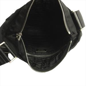 プラダ PRADA トライアングルロゴ キルティング ショルダー バッグ 鞄 ナイロン レザー 三角プレート BT0424 黒 ブラック メンズ レディース★８ 