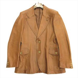 グッチ GUCCI by TOM FORD トムフォード期 レザー テーラード ジャケット ブレザー 牛革 カウ オールド アーカイブ 50 茶 ブラウン メンズ 