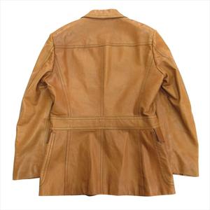 グッチ GUCCI by TOM FORD トムフォード期 レザー テーラード ジャケット ブレザー 牛革 カウ オールド アーカイブ 50 茶 ブラウン メンズ 