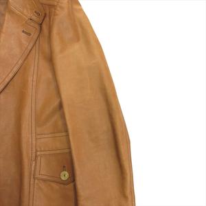 グッチ GUCCI by TOM FORD トムフォード期 レザー テーラード ジャケット ブレザー 牛革 カウ オールド アーカイブ 50 茶 ブラウン メンズ 