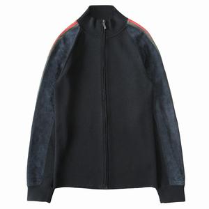 美品 グッチ GUCCI by Tom Ford トムフォード期 ドライバーズ ニット ジャケット ブルゾン シェリーライン ヌバック レザー オールド ヴィンテージ ビンテージ アーカイブ サイズM 黒 ブラック メンズ ◆９ 