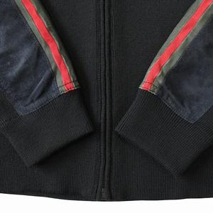美品 グッチ GUCCI by Tom Ford トムフォード期 ドライバーズ ニット ジャケット ブルゾン シェリーライン ヌバック レザー オールド ヴィンテージ ビンテージ アーカイブ サイズM 黒 ブラック メンズ ◆９ 